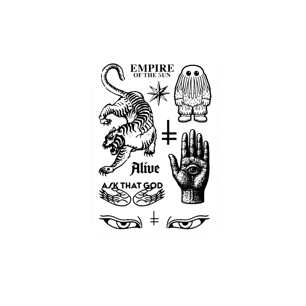 Ask That God Temp Tattoo Sheet Set